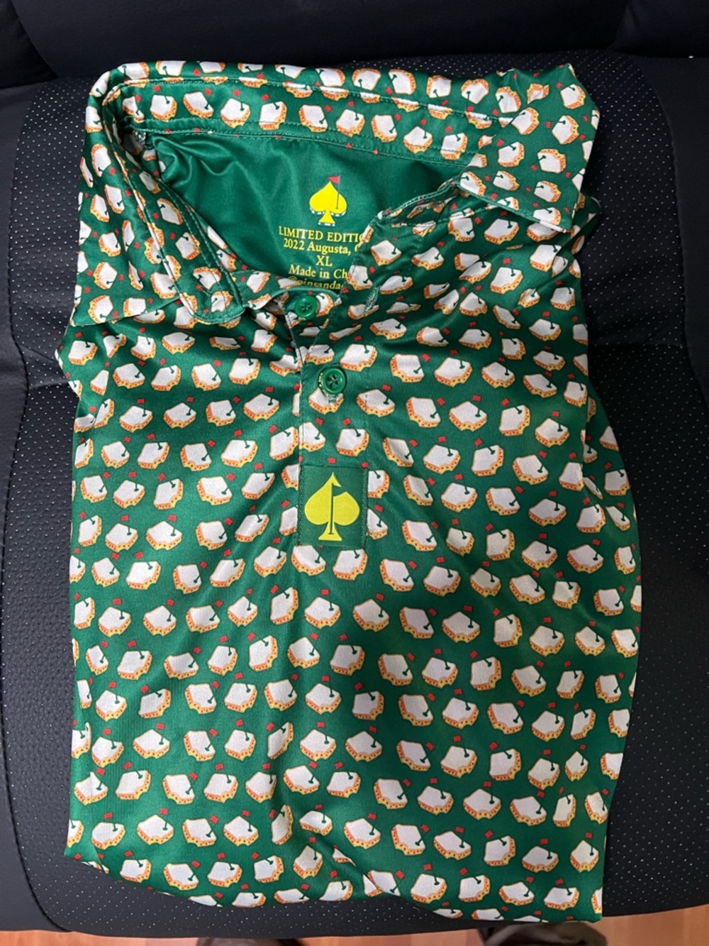 Pins and Aces Limited Edition Green Patterned Polo Shirt - Augusta 2022 xl
